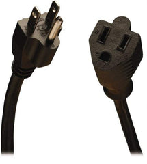 Tripp-Lite - 15', 18/3 Gauge/Conductors, Black Indoor Replacement Cord - 0 Receptacles, 10 Amps, 120 VAC, UL SJT, NEMA 5-15P - USA Tool & Supply