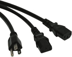 Tripp-Lite - 6' Long, NEMA 5-15P/IEC-320-C-13 Computer Cable - Black, Female, Male - USA Tool & Supply