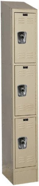 Hallowell - 3 Door, 3 Tier, Ready-Built Wardrobe & Box Lockers - USA Tool & Supply