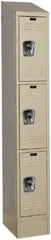 Hallowell - 3 Door, 3 Tier, Ready-Built Wardrobe & Box Lockers - USA Tool & Supply