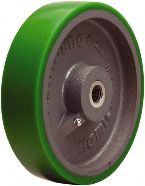 Hamilton - 8 Inch Diameter x 2 Inch Wide, Polyurethane on Cast Iron Caster Wheel - 1,500 Lb. Capacity, 2-1/4 Inch Hub Length, 5/8 Inch Axle Diameter, Straight Roller Bearing - USA Tool & Supply