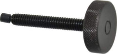 Gibraltar - 1/4-20 Knurled Shoulderless Swivel Pad Tip Steel Thumb Screw - 2-5/16" OAL, 1" Head Diam x 5/16" Head Height, Black Oxide Finish - USA Tool & Supply