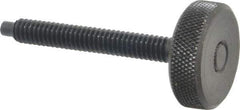 Gibraltar - 1/4-20 Knurled Shoulderless Dog Point Tip Grade 12L14 Steel Thumb Screw - 2-5/16" OAL, 1" Head Diam x 5/16" Head Height, Black Oxide Finish - USA Tool & Supply