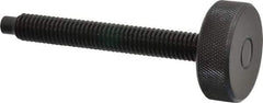 Gibraltar - 3/8-16 Knurled Shoulderless Dog Point Tip Grade 12L14 Steel Thumb Screw - 3-7/16" OAL, 1-1/4" Head Diam x 7/16" Head Height, Black Oxide Finish - USA Tool & Supply