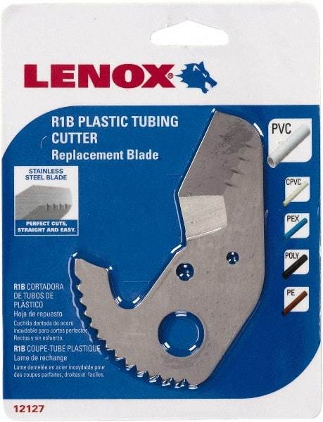 Lenox - Cutter Replacement Blade - Use with Lenox: 12123R1, Cuts PVC, CPVC, Pex, Polyethylene and Rubber Hose - USA Tool & Supply