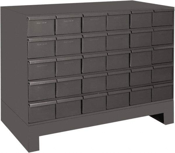 Durham - 30 Drawer, Small Parts Steel Storage Cabinet - 11-3/4" Deep x 34" Wide x 26-7/8" High - USA Tool & Supply
