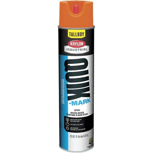 Krylon - 25 fl oz Orange Marking Paint - 35 to 71 Sq Ft Coverage, Water-Based Formula - USA Tool & Supply