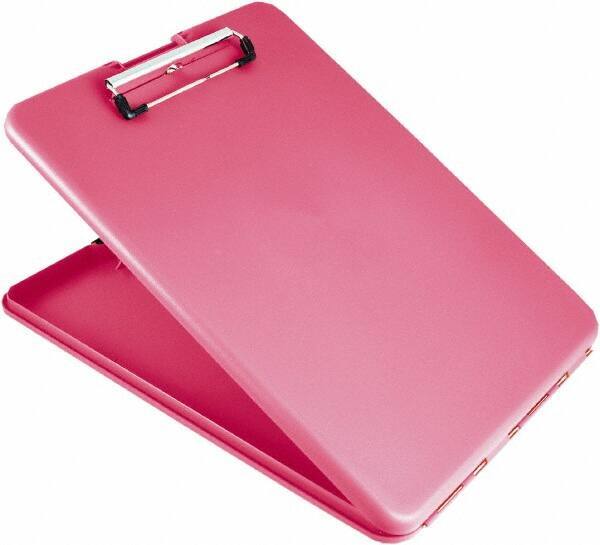 Saunders - 1-1/4" Long x 9-1/2" Wide, Clip Board - Pink - USA Tool & Supply