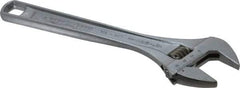 Channellock - 1-3/8" Jaw Capacity, 10" Standard Adjustable Wrench - Chrome Vanadium Steel, Chrome Finish - USA Tool & Supply