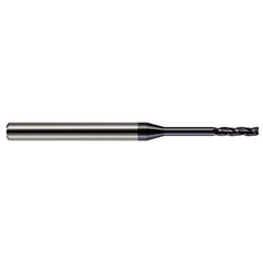 Square End Mill: 0.04'' Dia, 13/64'' LOC, 1/8'' Shank Dia, 2-1/2'' OAL, 3 Flutes, Solid Carbide Single End, AlTiN Finish, 30 ° Helix, Centercutting, RH Cut, RH Flute