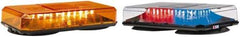 Federal Signal Emergency - Class 1 Joules, Variable Flash Rate, Magnetic Mount Emergency Mini-Lightbar Assembly - Powered by 12 to 24 VDC, Amber & Clear - USA Tool & Supply