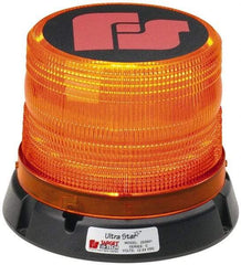 Federal Signal Emergency - Class I Candelas, 95, 120 & 60 FPM, Permanent 1" Pipe Mount Emergency LED Beacon Light Assembly - Powered by 12 to 24 Volts, Amber - USA Tool & Supply