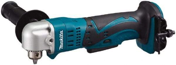 Makita - 18 Volt 3/8" Chuck Right Angle Handle Cordless Drill - 0-1800 RPM, Keyed Chuck, Reversible, Lithium-Ion Batteries Not Included - USA Tool & Supply