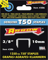 Arrow - 3/8" Wide High Carbon Steel Heavy-Duty Staples - 3/8" Leg Length - USA Tool & Supply