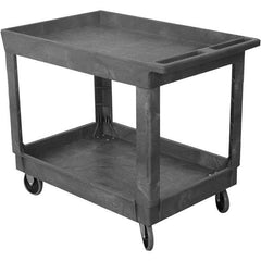 Wesco Industrial Products - 500 Lb Capacity, 25-1/2" Wide x 40-1/4" Long x 32-1/2" High Service Cart - 2 Shelf, Plastic, TPR Casters - USA Tool & Supply