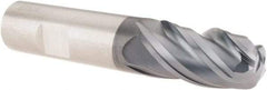 SGS - 3/4" Diam, 1-1/2" LOC, 4 Flute Solid Carbide Ball End Mill - AlTiN Finish, Single End, 4" OAL, 3/4" Shank Diam, Spiral Flute - USA Tool & Supply