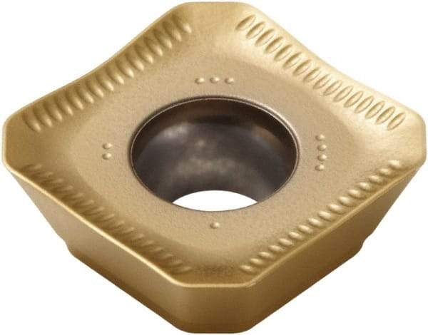 Seco - SEMX1505 ME15 Grade F40M Carbide Milling Insert - TiAlN/TiN Finish, 0.219" Thick, 5/8" Inscribed Circle - USA Tool & Supply