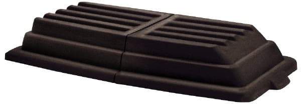 Rubbermaid - 61" Long x 31-3/4" Wide x 8-3/4" High, Black Polyethylene Hinged Lid - Use with Dome Lid Fits 3/4 Cu. Yd. - USA Tool & Supply