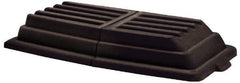 Rubbermaid - 61" Long x 31-3/4" Wide x 8-3/4" High, Black Polyethylene Hinged Lid - Use with Dome Lid Fits 3/4 Cu. Yd. - USA Tool & Supply