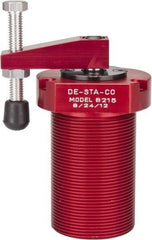 De-Sta-Co - 90 Lb Clamping Force, Right Hand Swing, 21.5mm Total Stroke, Single-Acting Pneumatic Swing Clamp - 1/8 NPT Port, 85.3mm Body Length x 76.2mm Body Width, 2.01 Cu In (Clamp), 2.26 Cu In (Unclamp), 130 Max psi - USA Tool & Supply