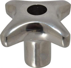 KIPP - 2.48" Head Diam, 4 Point Lobed Knob - 1/2-13 Hole, Stainless Steel - USA Tool & Supply