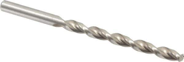 Chicago-Latrobe - Letter E (1/4) 135° High Speed Steel Jobber Drill - Bright Finish, Right Hand Cut, Parabolic Flute, Straight Shank, 4" OAL, Notched Point - USA Tool & Supply