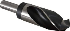 Hertel - 1-1/2" Drill, 118° Point, High Speed Steel Silver Deming & Reduced Shank Drill Bit - Oxide Finish, 6" OAL, Straight Shank, 3" Flute Length - USA Tool & Supply