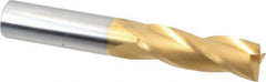 Hertel - 3/4", 2-1/4" LOC, 3/4" Shank Diam, 5" OAL, 3 Flute, Solid Carbide Square End Mill - Single End, TiN Finish, 30° Helix, Centercutting, Right Hand Cut - USA Tool & Supply