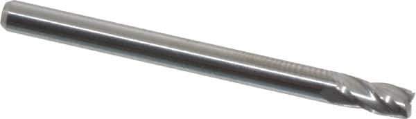 Hertel - 3mm, 6mm LOC, 3mm Shank Diam, 38mm OAL, 4 Flute, Solid Carbide Square End Mill - Single End, Uncoated, 30° Helix, Centercutting, Right Hand Cut - USA Tool & Supply