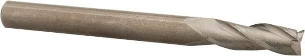 Hertel - 3/16", 9/16" LOC, 3/16" Shank Diam, 2" OAL, 3 Flute, Solid Carbide Square End Mill - Single End, Uncoated, 30° Helix, Centercutting, Right Hand Cut - USA Tool & Supply