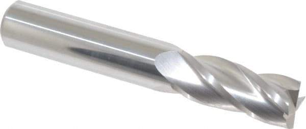 Hertel - 7/16", 1" LOC, 7/16" Shank Diam, 2-3/4" OAL, 4 Flute, Solid Carbide Square End Mill - Single End, Uncoated, Spiral Flute, 30° Helix, Centercutting, Right Hand Cut, Right Hand Flute - USA Tool & Supply