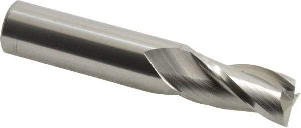 Hertel - 11/16", 1-3/8" LOC, 3/4" Shank Diam, 4" OAL, 3 Flute, Solid Carbide Square End Mill - Single End, Uncoated, 30° Helix, Centercutting, Right Hand Cut - USA Tool & Supply