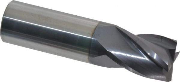 Hertel - 3/4", 1" LOC, 3/4" Shank Diam, 3" OAL, 4 Flute, Solid Carbide Square End Mill - Single End, AlTiN Finish, Spiral Flute, 30° Helix, Centercutting, Right Hand Cut, Right Hand Flute - USA Tool & Supply