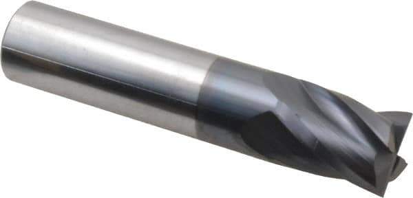 Hertel - 5/8", 3/4" LOC, 5/8" Shank Diam, 3" OAL, 4 Flute, Solid Carbide Square End Mill - Single End, AlTiN Finish, Spiral Flute, 30° Helix, Centercutting, Right Hand Cut, Right Hand Flute - USA Tool & Supply