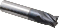 Hertel - 5/8", 3/4" LOC, 5/8" Shank Diam, 3" OAL, 4 Flute, Solid Carbide Square End Mill - Single End, AlTiN Finish, Spiral Flute, 30° Helix, Centercutting, Right Hand Cut, Right Hand Flute - USA Tool & Supply