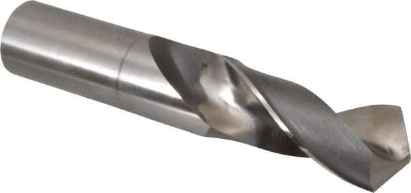 Hertel - 1-17/32" 118° High Speed Steel Screw Machine Drill Bit - Bright Finish, Right Hand Cut, 4-7/8" Flute Length, 7-3/4" OAL - USA Tool & Supply