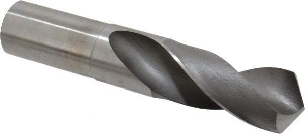 Hertel - 1-9/16" 118° High Speed Steel Screw Machine Drill Bit - Bright Finish, Right Hand Cut, 4-7/8" Flute Length, 7-3/4" OAL - USA Tool & Supply