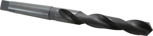 Hertel - 1-7/32", 4MT 118° Point High Speed Steel Taper Shank Drill Bit - Oxide Finish, 7-1/2" Flute Length, 13-1/8" OAL - USA Tool & Supply