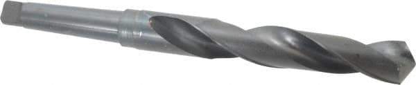 Hertel - 1-33/64", 4MT 118° Point High Speed Steel Taper Shank Drill Bit - Oxide Finish, 9-3/8" Flute Length, 15" OAL - USA Tool & Supply
