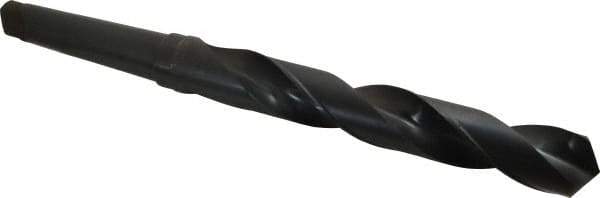 Hertel - 1-29/64", 4MT 118° Point High Speed Steel Taper Shank Drill Bit - Oxide Finish, 9-1/4" Flute Length, 14-7/8" OAL - USA Tool & Supply