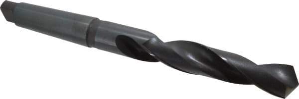 Hertel - 1-11/16", 5MT 118° Point High Speed Steel Taper Shank Drill Bit - Oxide Finish, 10-1/8" Flute Length, 17-1/8" OAL - USA Tool & Supply