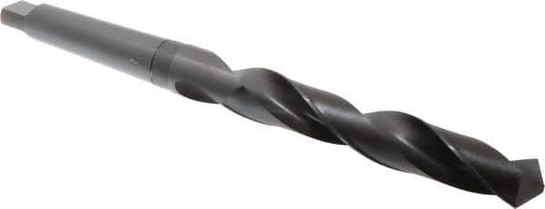 Hertel - 1-11/32", 4MT 118° Point High Speed Steel Taper Shank Drill Bit - Oxide Finish, 8-3/4" Flute Length, 14-3/8" OAL - USA Tool & Supply