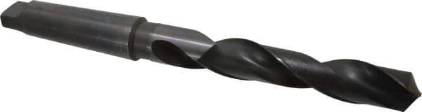 Hertel - 1-17/32", 5MT 118° Point High Speed Steel Taper Shank Drill Bit - Oxide Finish, 9-3/8" Flute Length, 15" OAL - USA Tool & Supply