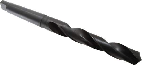 Hertel - 1-17/64", 4MT 118° Point High Speed Steel Taper Shank Drill Bit - Oxide Finish, 8-1/2" Flute Length, 14-1/8" OAL - USA Tool & Supply