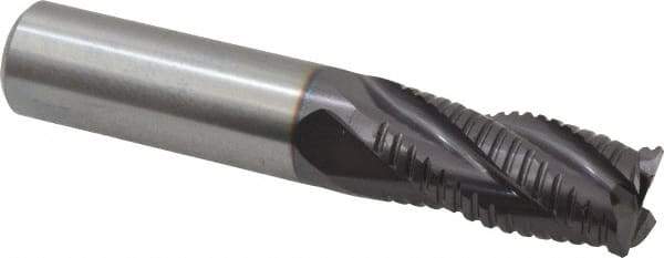 Guhring - 5/8" Diam, Fine Pitch, 1-1/4" LOC, 4 Flute Solid Carbide Roughing Square End Mill - FIREX Finish, 3-1/2" OAL, 5/8" Shank Diam, Single End, Centercutting - USA Tool & Supply
