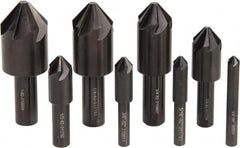 Hertel - 8 Piece, 1/4 to 1" Head Diam, 82° Included Angle, Countersink Set - USA Tool & Supply