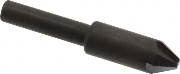 Hertel - 3/8" Head Diam, 1/4" Shank Diam, 4 Flute 60° High Speed Steel Countersink - USA Tool & Supply