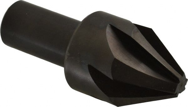 Hertel - 1-1/4" Head Diam, 3/4" Shank Diam, 6 Flute 60° High Speed Steel Countersink - USA Tool & Supply