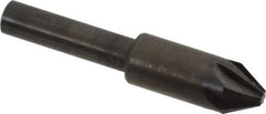 Hertel - 3/8" Head Diam, 1/4" Shank Diam, 6 Flute 60° High Speed Steel Countersink - USA Tool & Supply