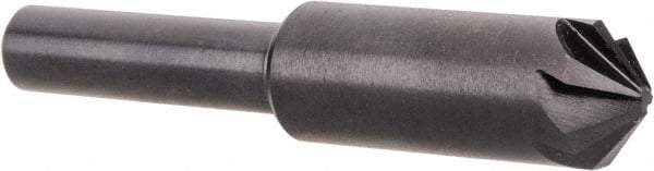 Hertel - 3/8" Head Diam, 1/4" Shank Diam, 6 Flute 100° High Speed Steel Countersink - 2" OAL, Straight Shank - USA Tool & Supply